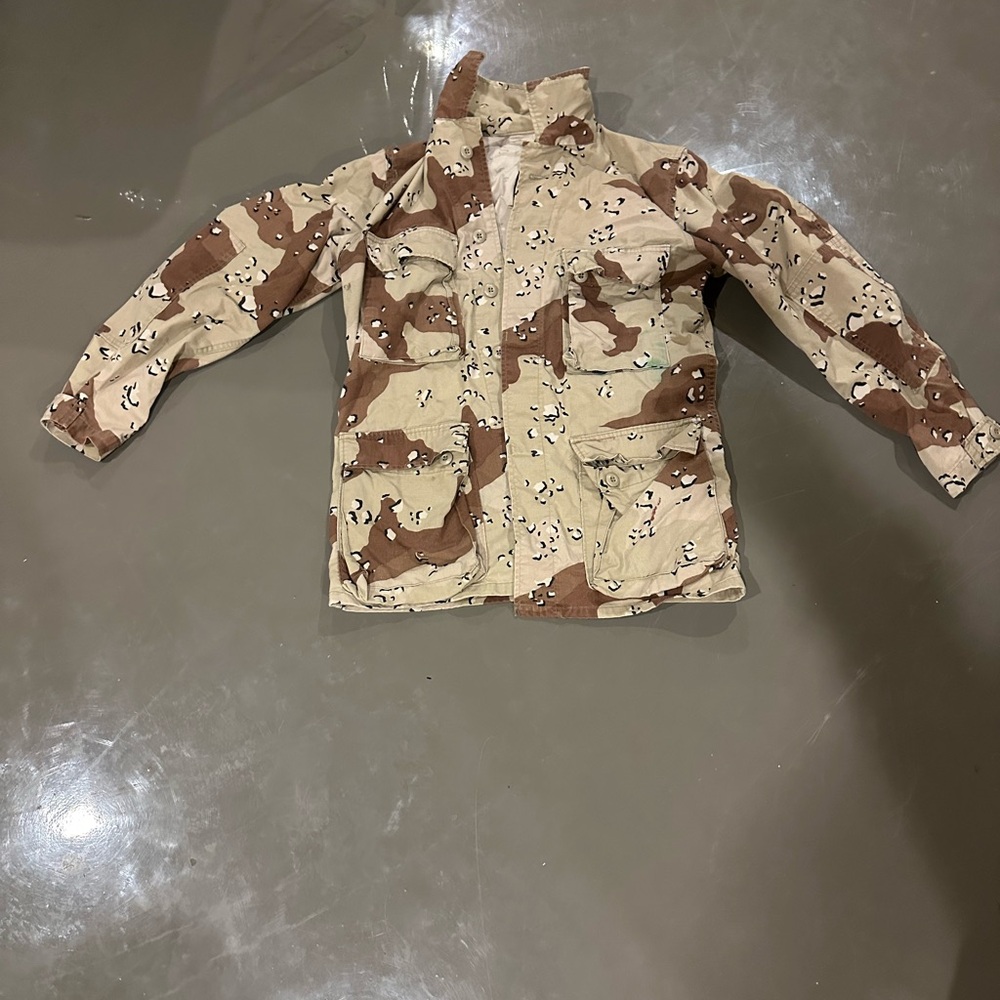 Vintage Camouflage Desert Pattern Coat - Small-Long